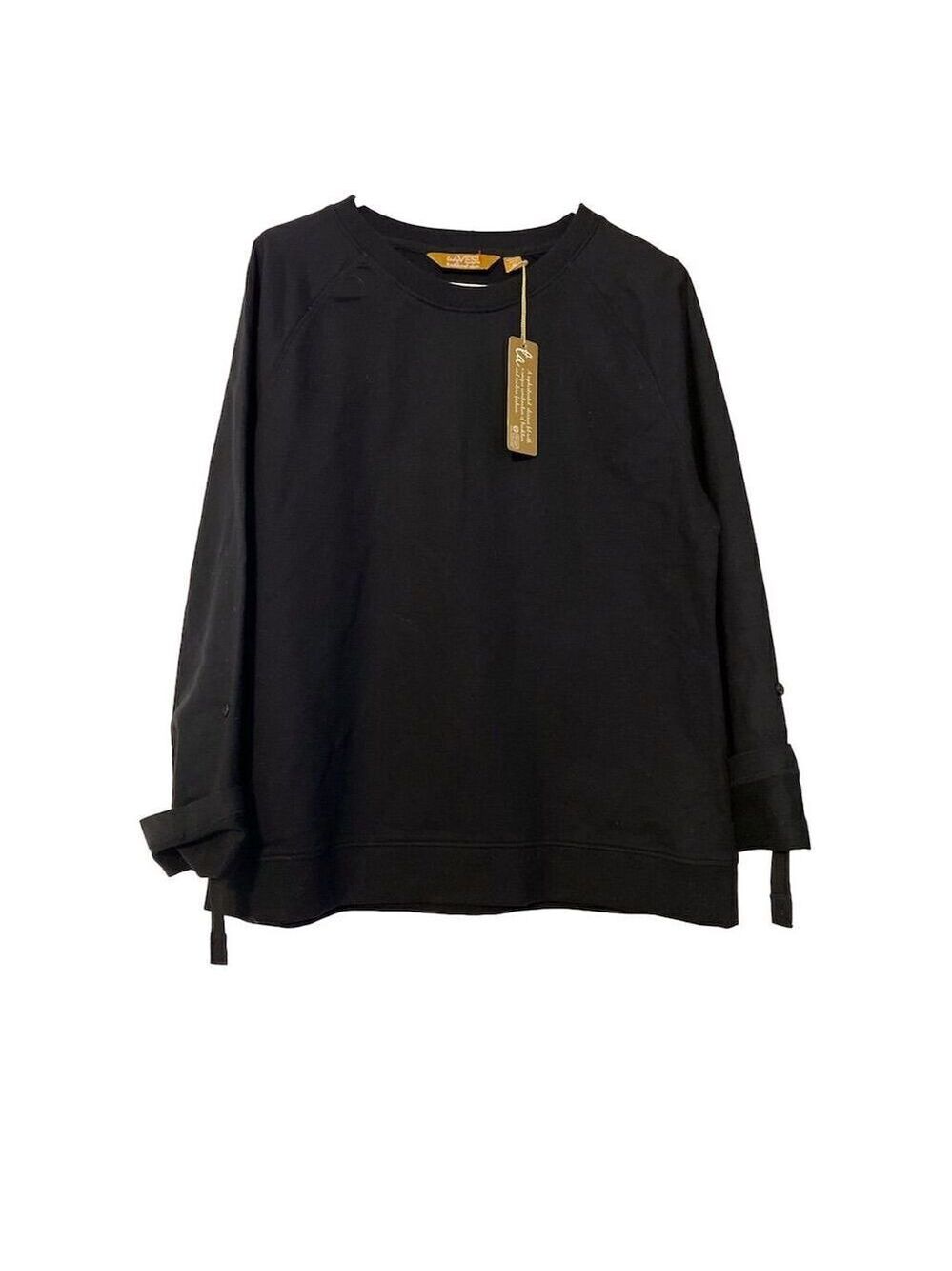 Women's Black Crew Neck Long Sleeve Sweatshirt M